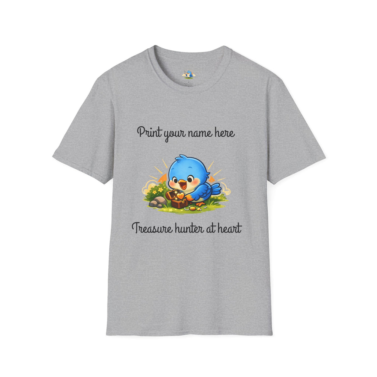 Personalized “Treasure Hunter at Heart” Bluebird Tee – Add Your Name