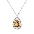 Woodland Owl Necklace – Cozy Autumn Watercolor Pendant