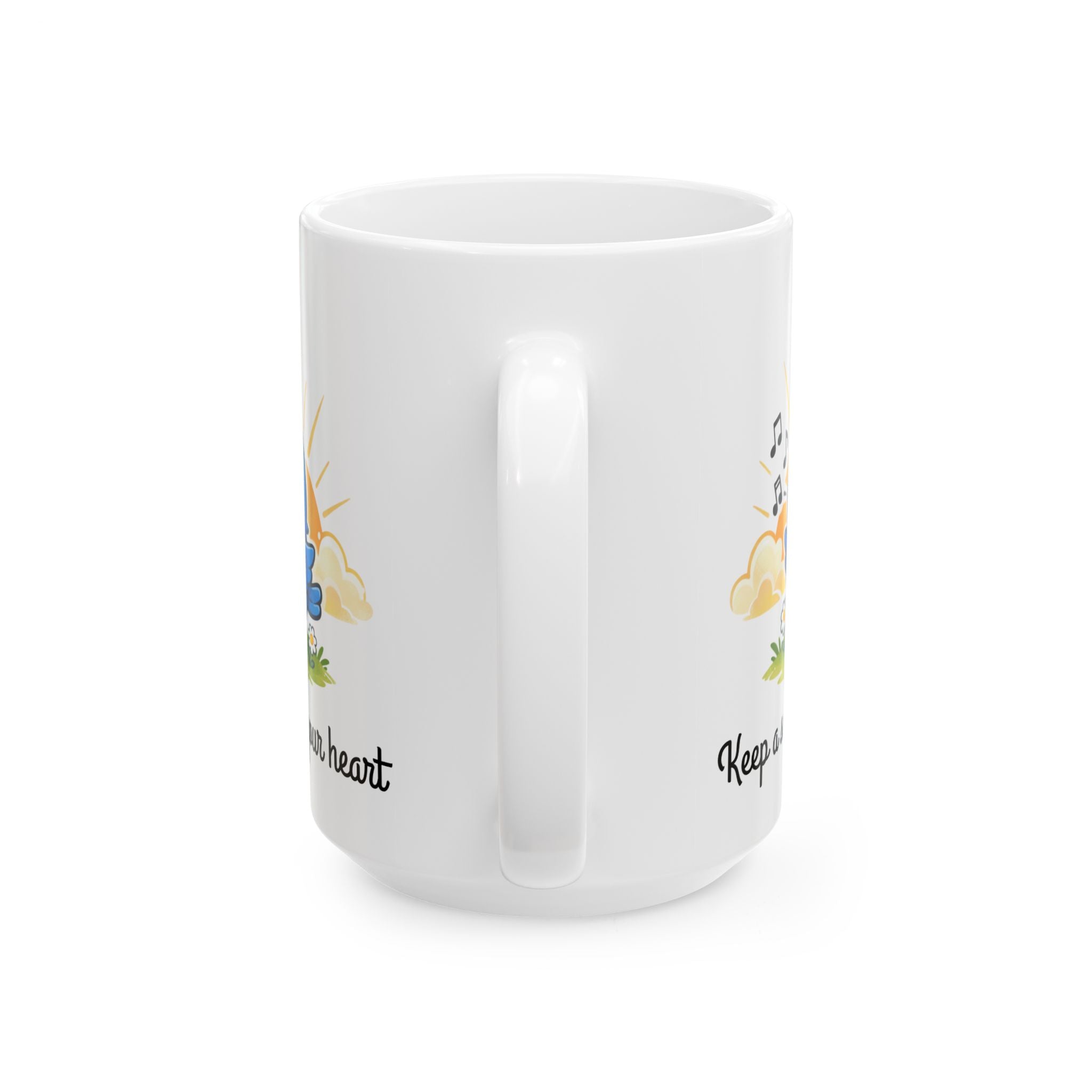 Singing Bluebird Mug – Inspirational Music Lover Gift – ‘Keep a Song in Your Heart’