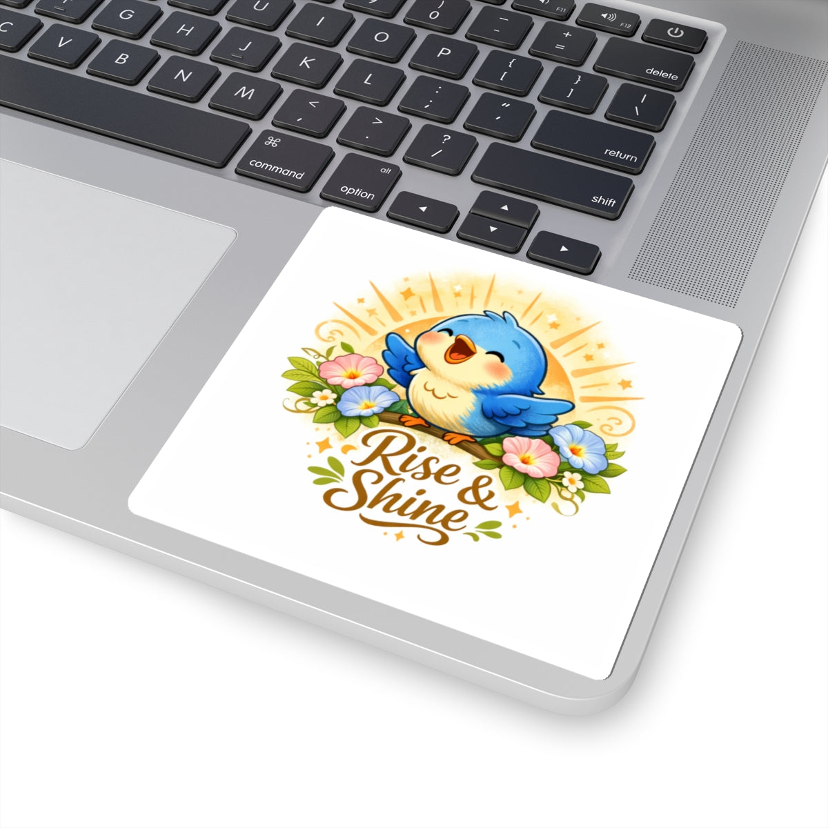 Rise & Shine Bird Sticker — Cute Morning Quote Kiss-Cut Sticker