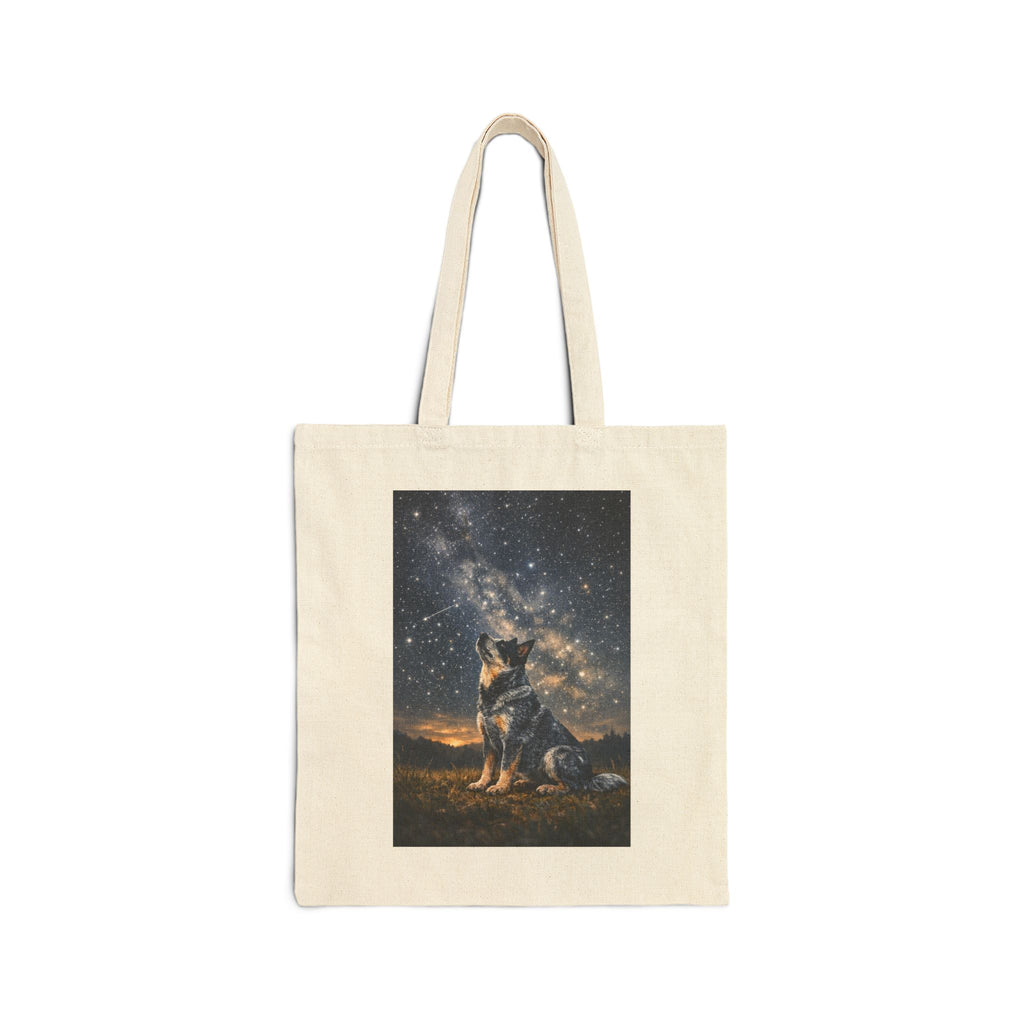 Stargazer Blue Heeler Cattle Dog Canvas Tote Bag — Night Sky Tote