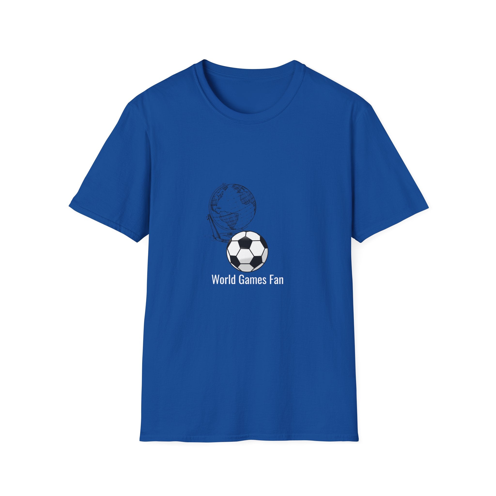 Soccer World Graphic T-Shirt — Globe & Ball Minimalist Tee for Soccer Fans