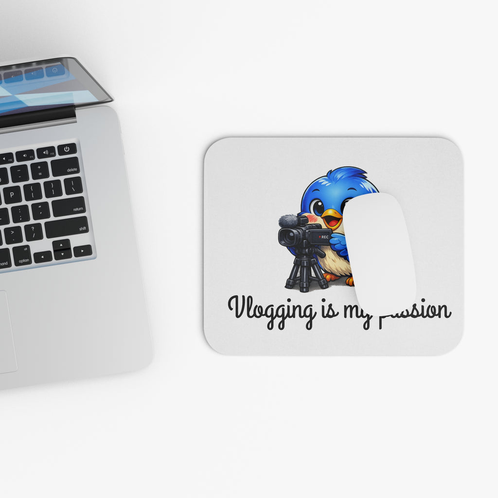 Vlogging Bluebird Mouse Pad – Cute Creator Desk Mat for Content Makers & Influencers