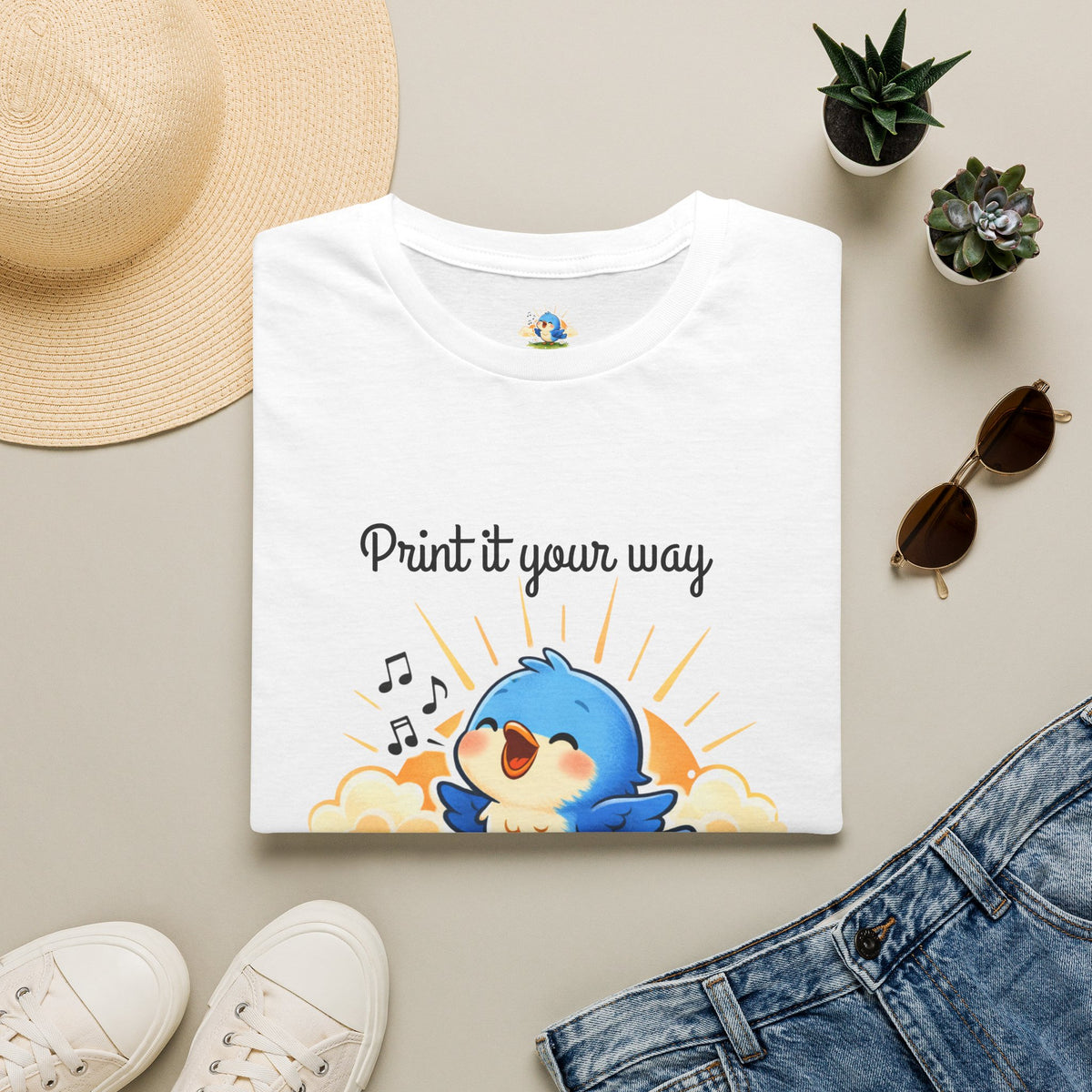 Personalized -  “Keep a Song in Your Heart” Singing Bluebird Tee