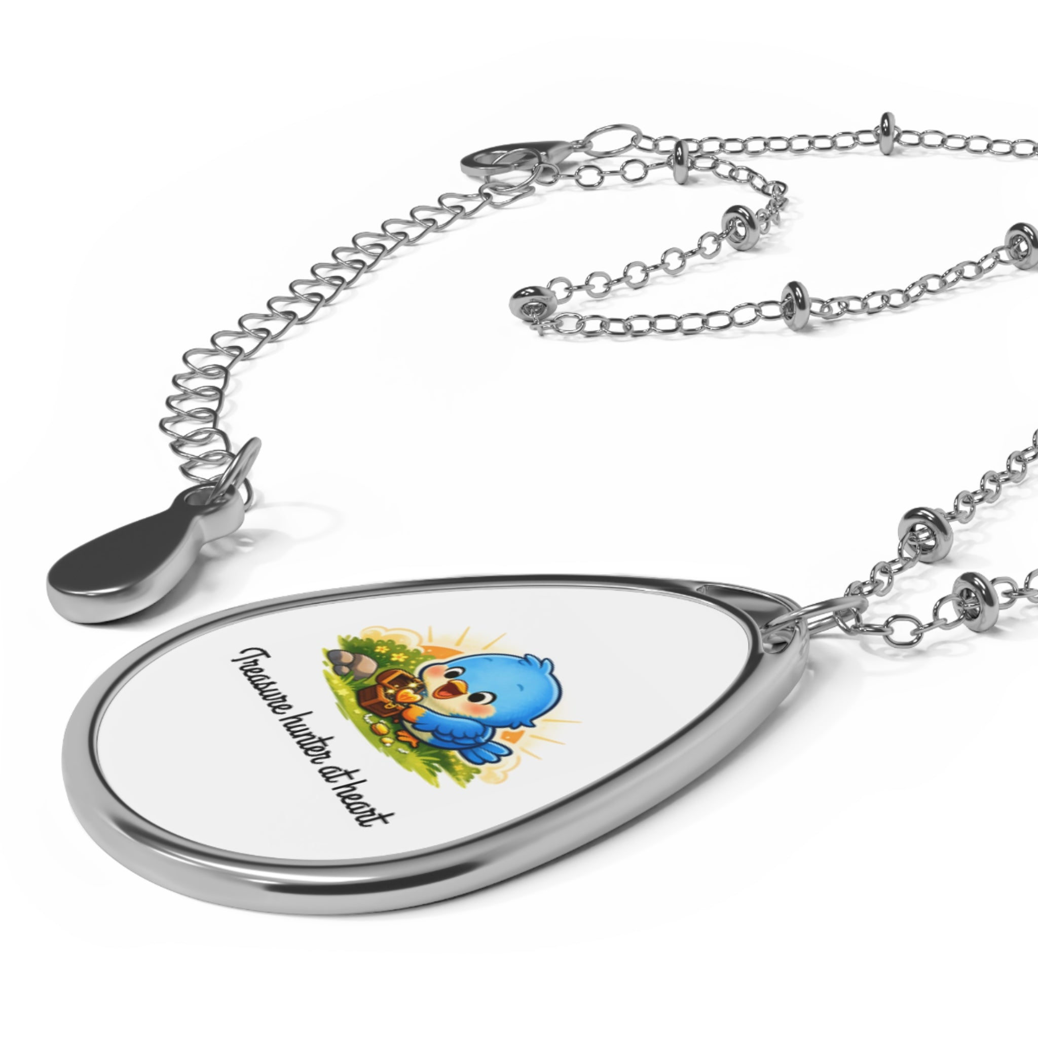 “Treasure Hunter Bluebird Teardrop Necklace – Whimsical Nature Jewelry for Collectors & Dreamers”
