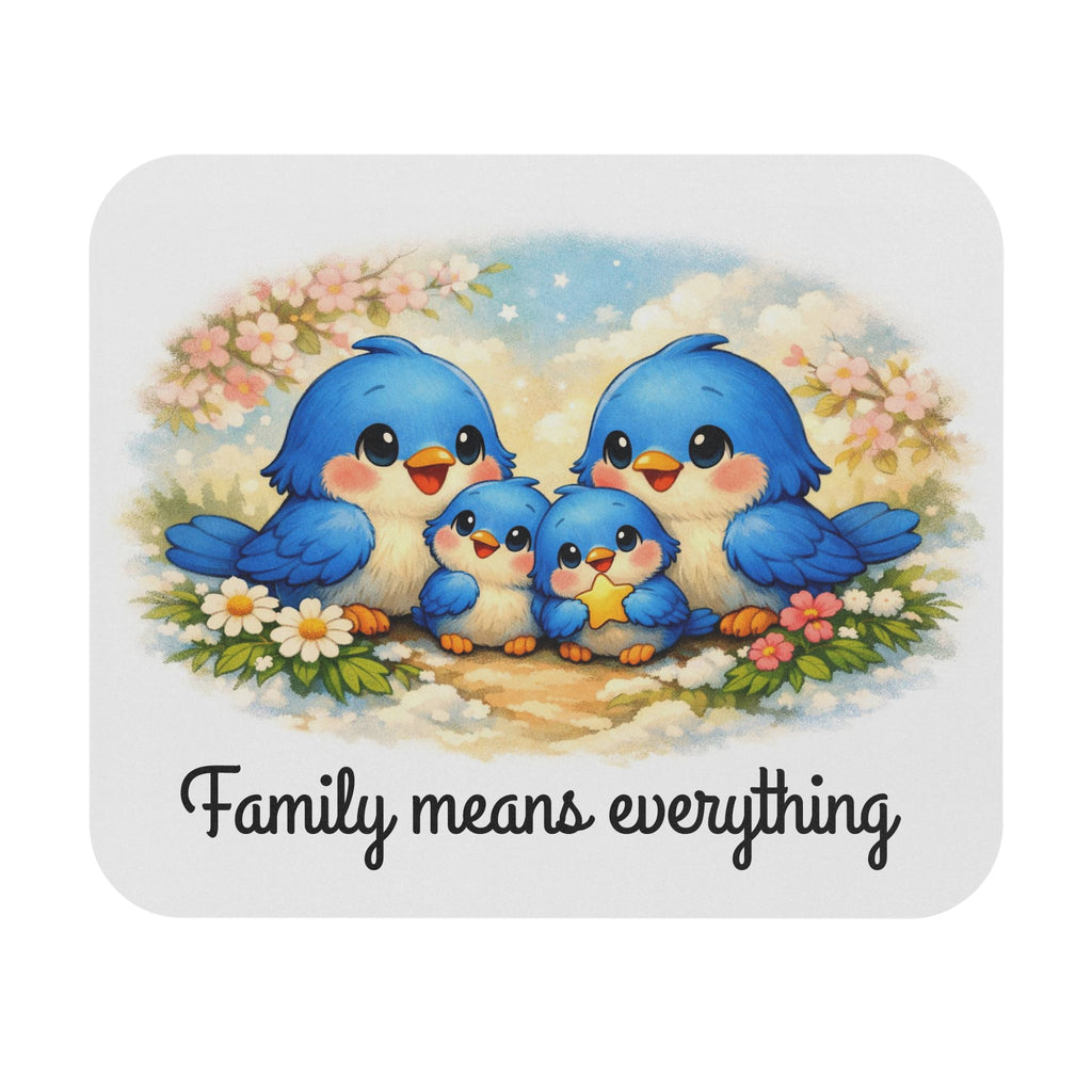 Family Bluebirds Mouse Pad – Sentimental Desk Décor for Moms, Grandmas & Bird Lovers