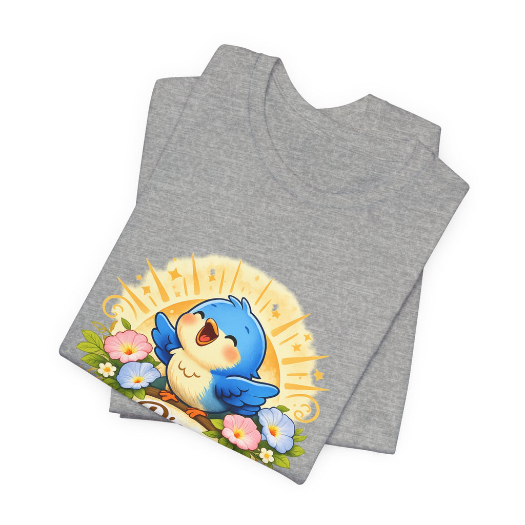 Rise & Shine Bluebird Tee — Cute Morning Birds Graphic T-Shirt