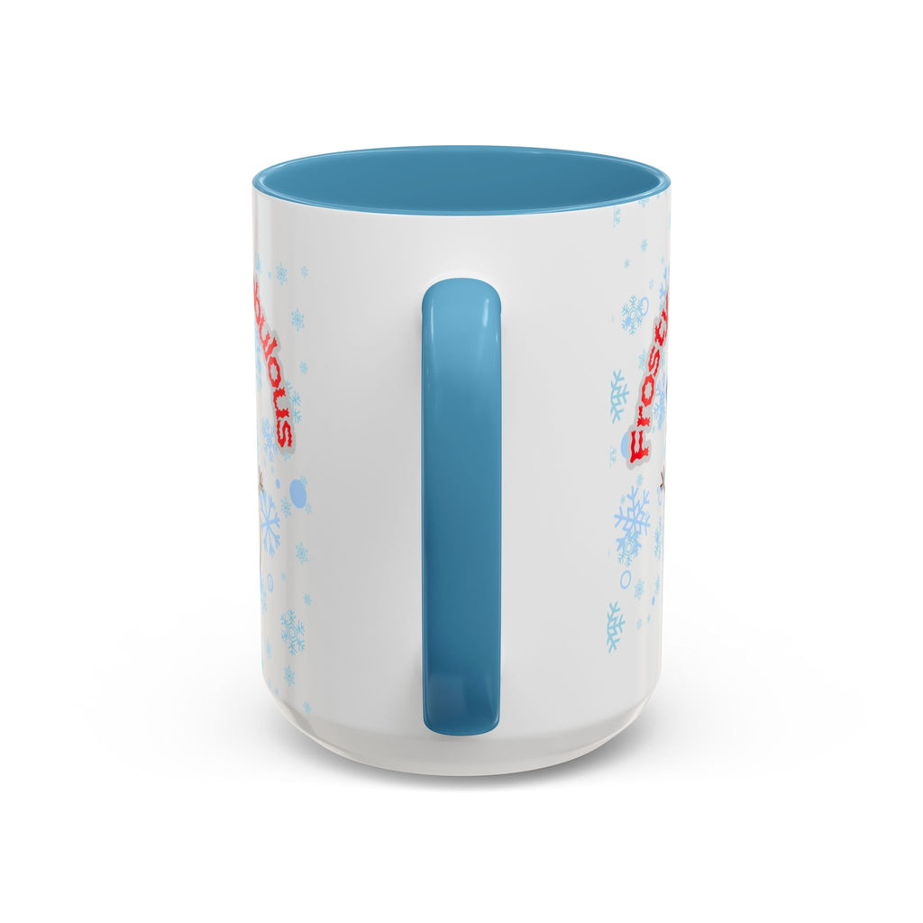 Frosty & Fabulous Christmas Mug – Snowman Winter Coffee Cup, Holiday Hot Cocoa Mug, Cute Snowflakes Design