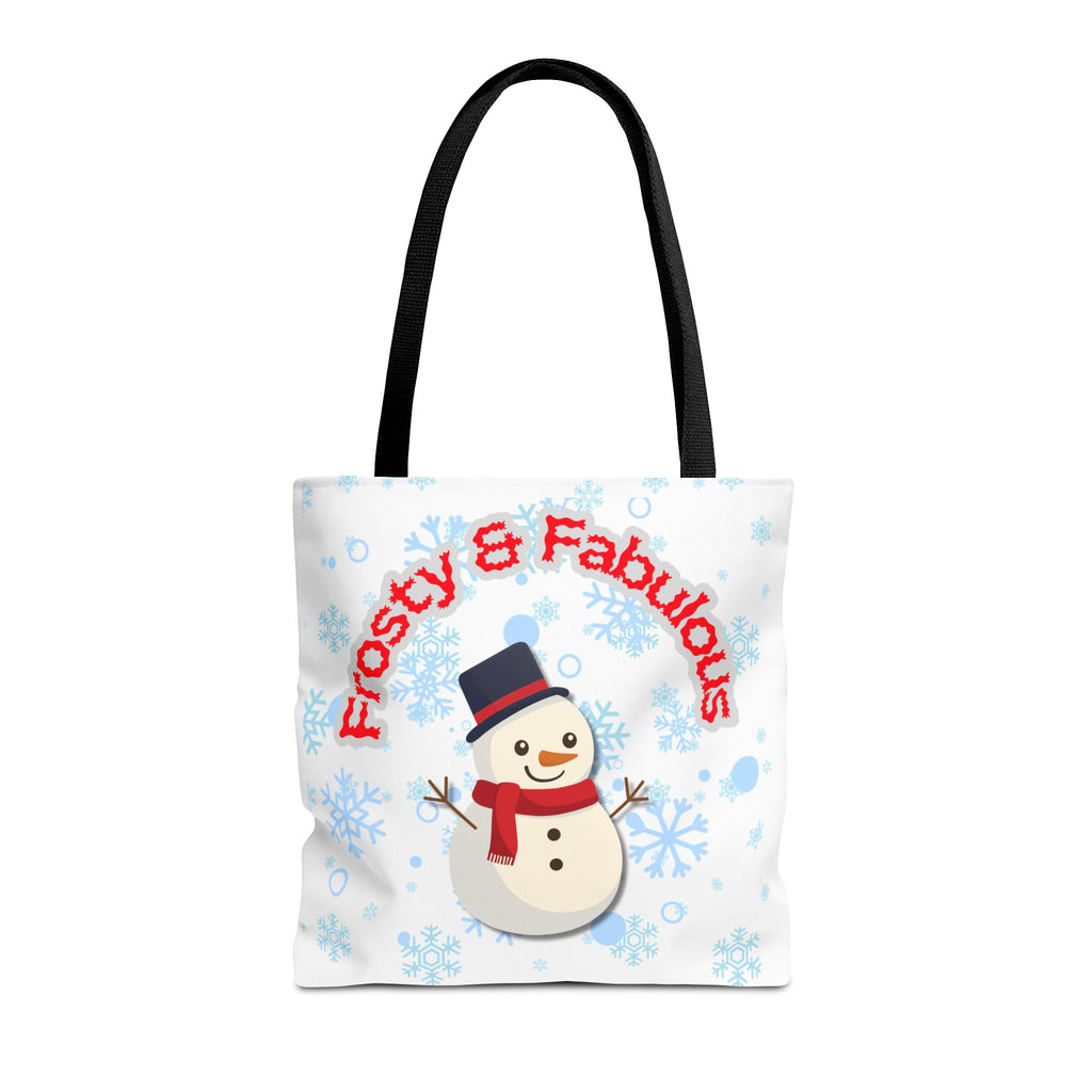 Frosty & Fabulous Christmas Tote Bag – Snowman & Snowflakes Winter Canvas Bag