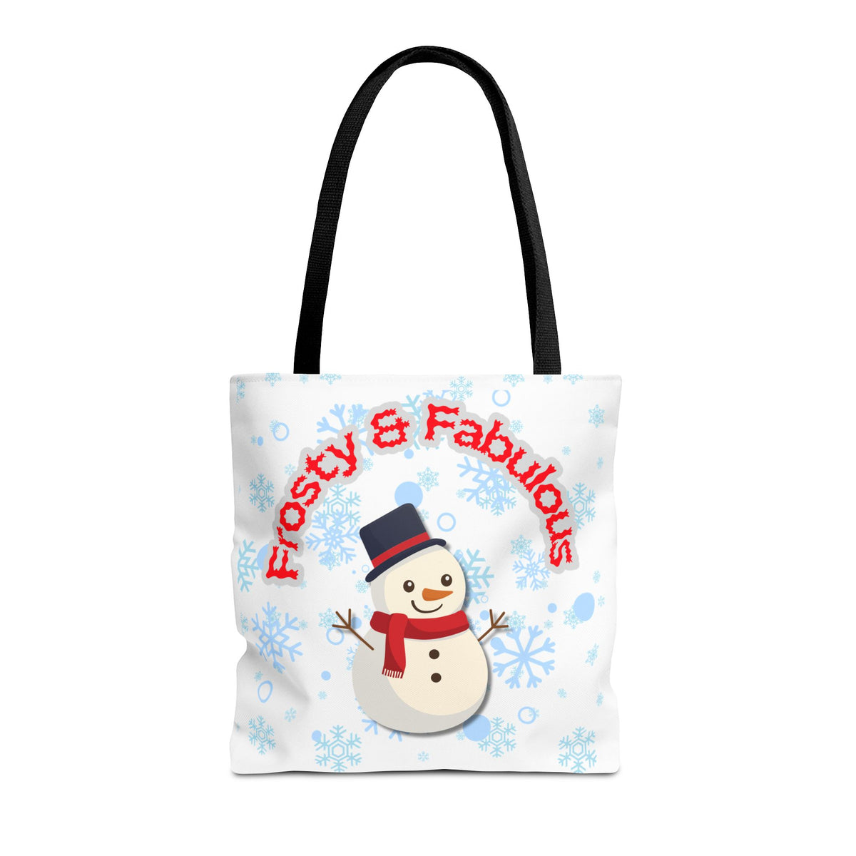 Frosty & Fabulous Christmas Tote Bag – Snowman & Snowflakes Winter Canvas Bag