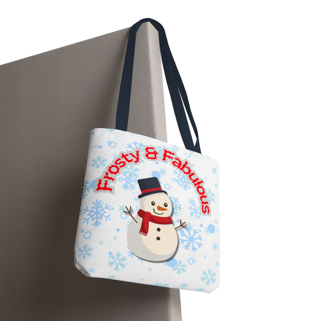 Frosty & Fabulous Christmas Tote Bag – Snowman & Snowflakes Winter Canvas Bag