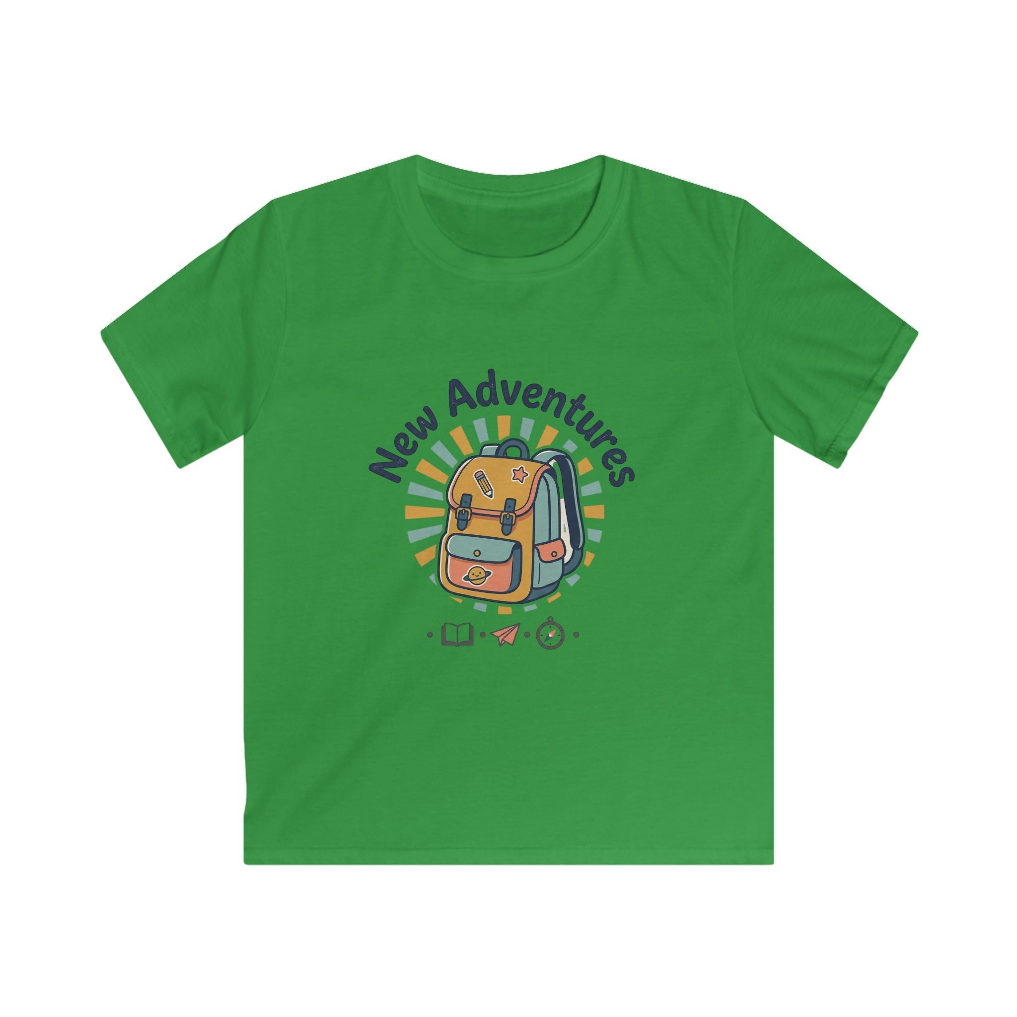 Kids Tee — "New Adventures" Backpack Graphic