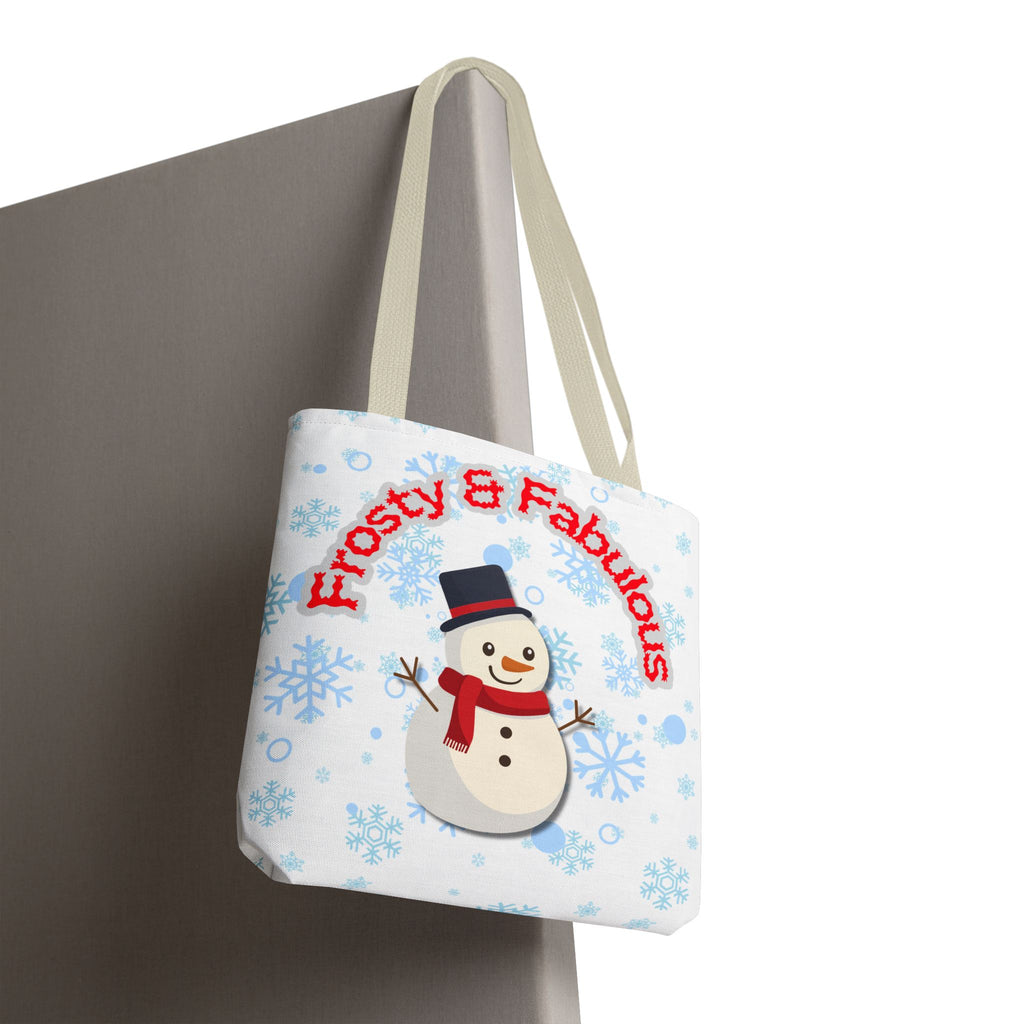 Frosty & Fabulous Christmas Tote Bag – Snowman & Snowflakes Winter Canvas Bag