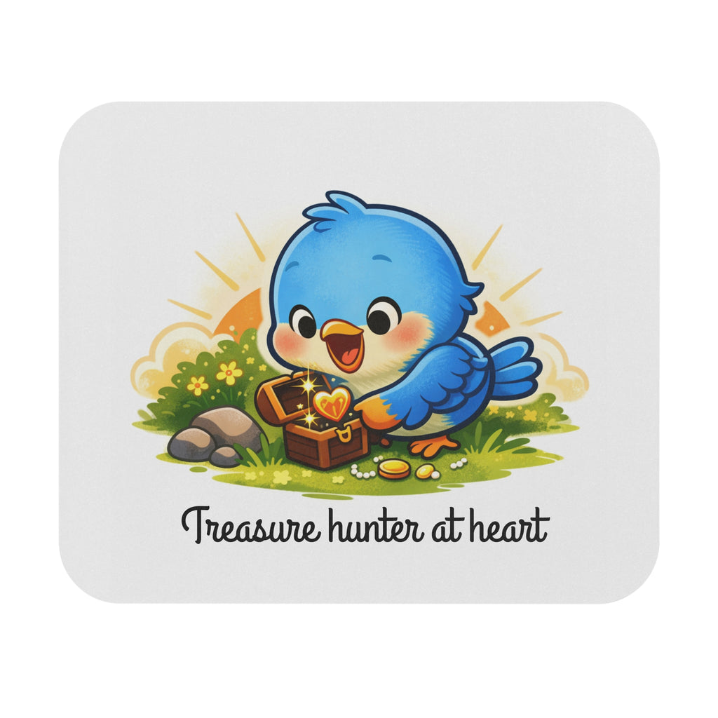 Treasure Hunter Bluebird Mouse Pad – Whimsical Desk Accessory for Collectors & Dreamers