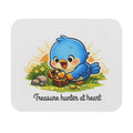 Treasure Hunter Bluebird Mouse Pad – Whimsical Desk Accessory for Collectors & Dreamers