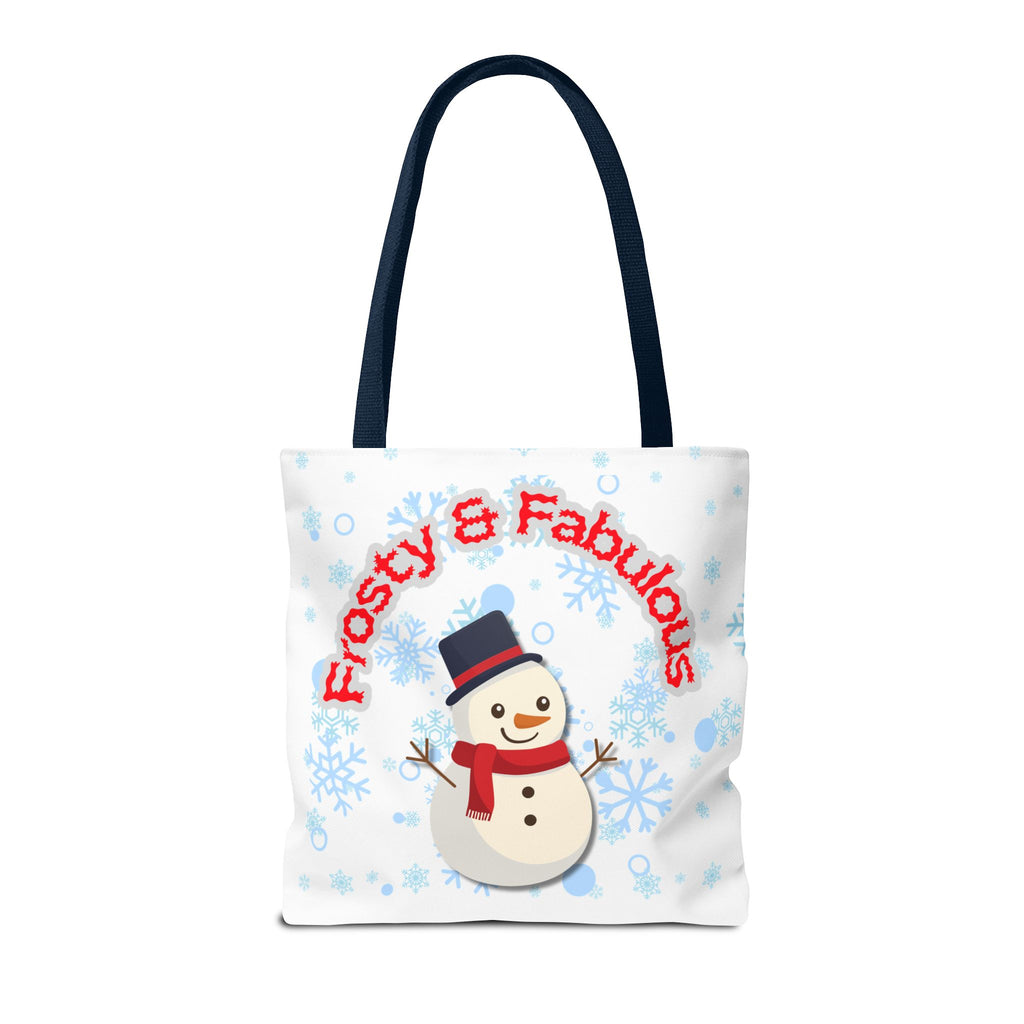 Frosty & Fabulous Christmas Tote Bag – Snowman & Snowflakes Winter Canvas Bag