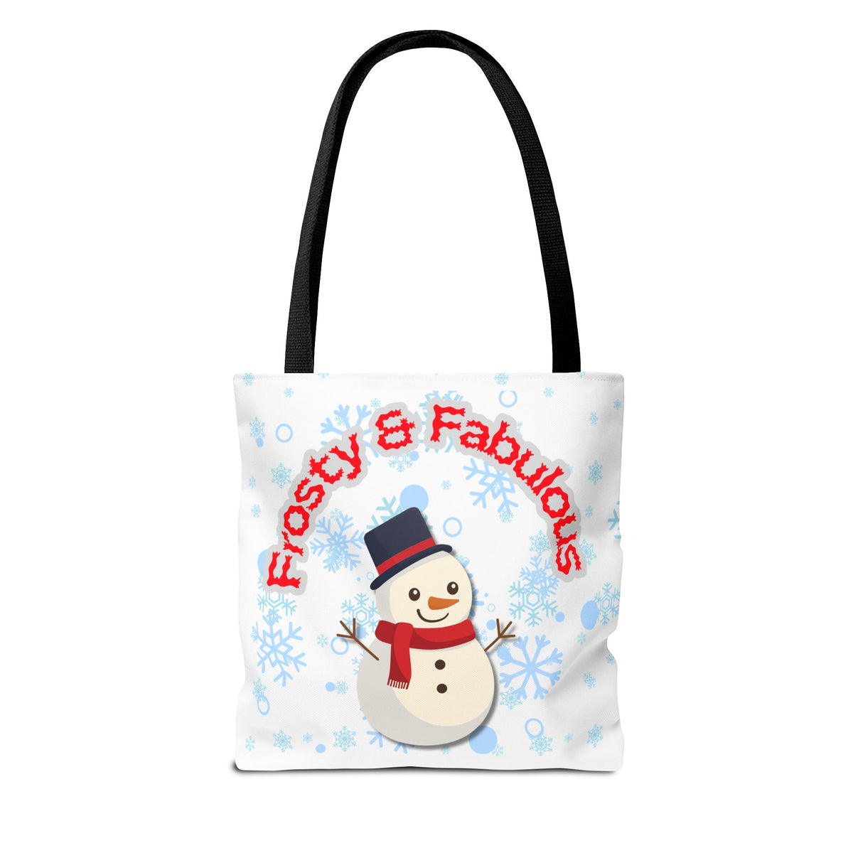 Frosty & Fabulous Christmas Tote Bag – Snowman & Snowflakes Winter Canvas Bag