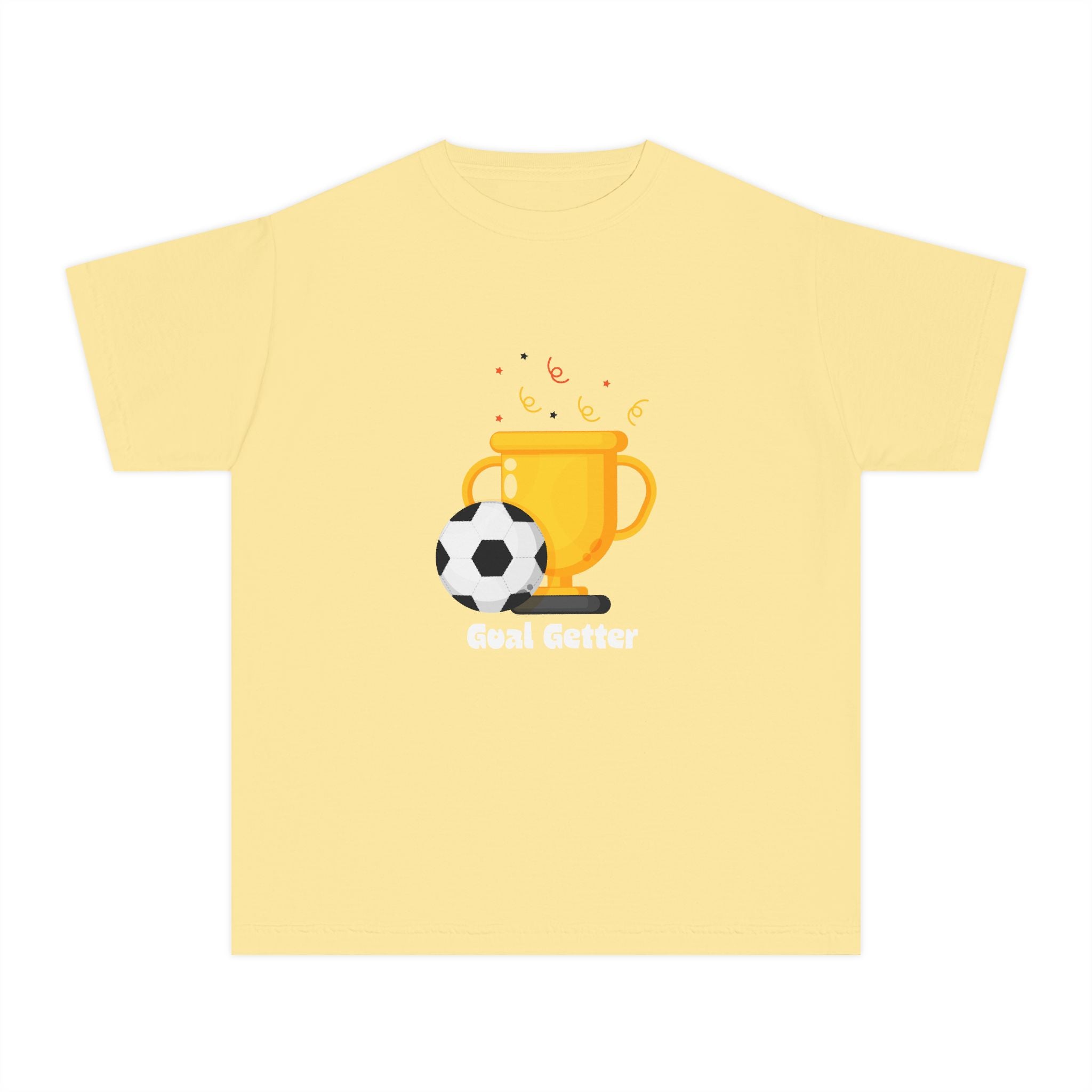 Youth Soccer Trophy Tee — 'Goal Getter' Kids Soccer Shirt