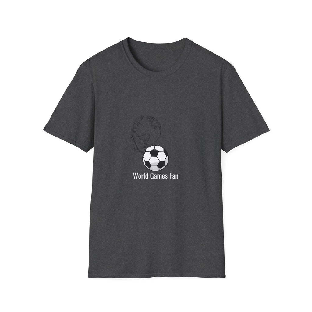 Soccer World Graphic T-Shirt — Globe & Ball Minimalist Tee for Soccer Fans