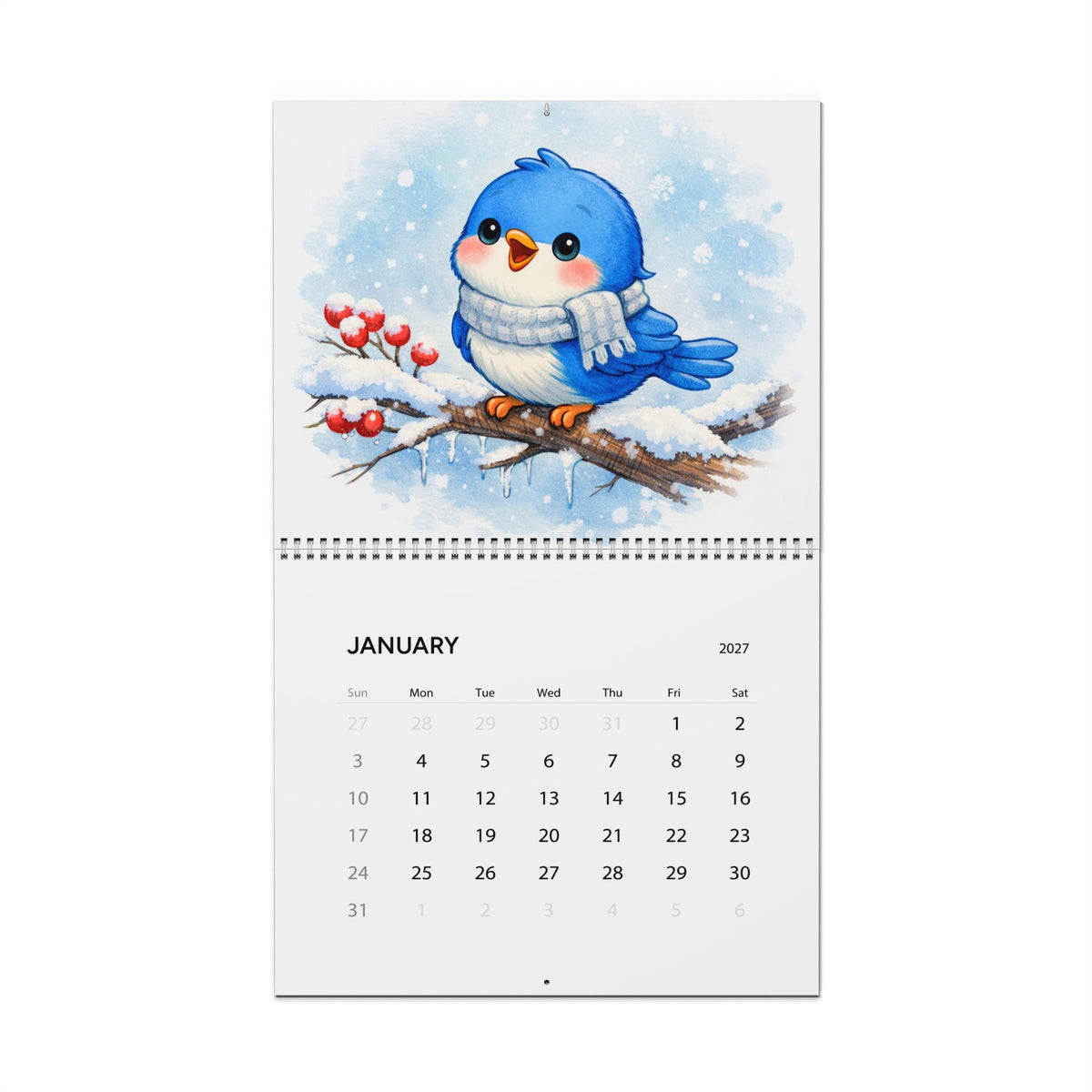 Singing Bluebird Seasonal Watercolor Calendar 2027