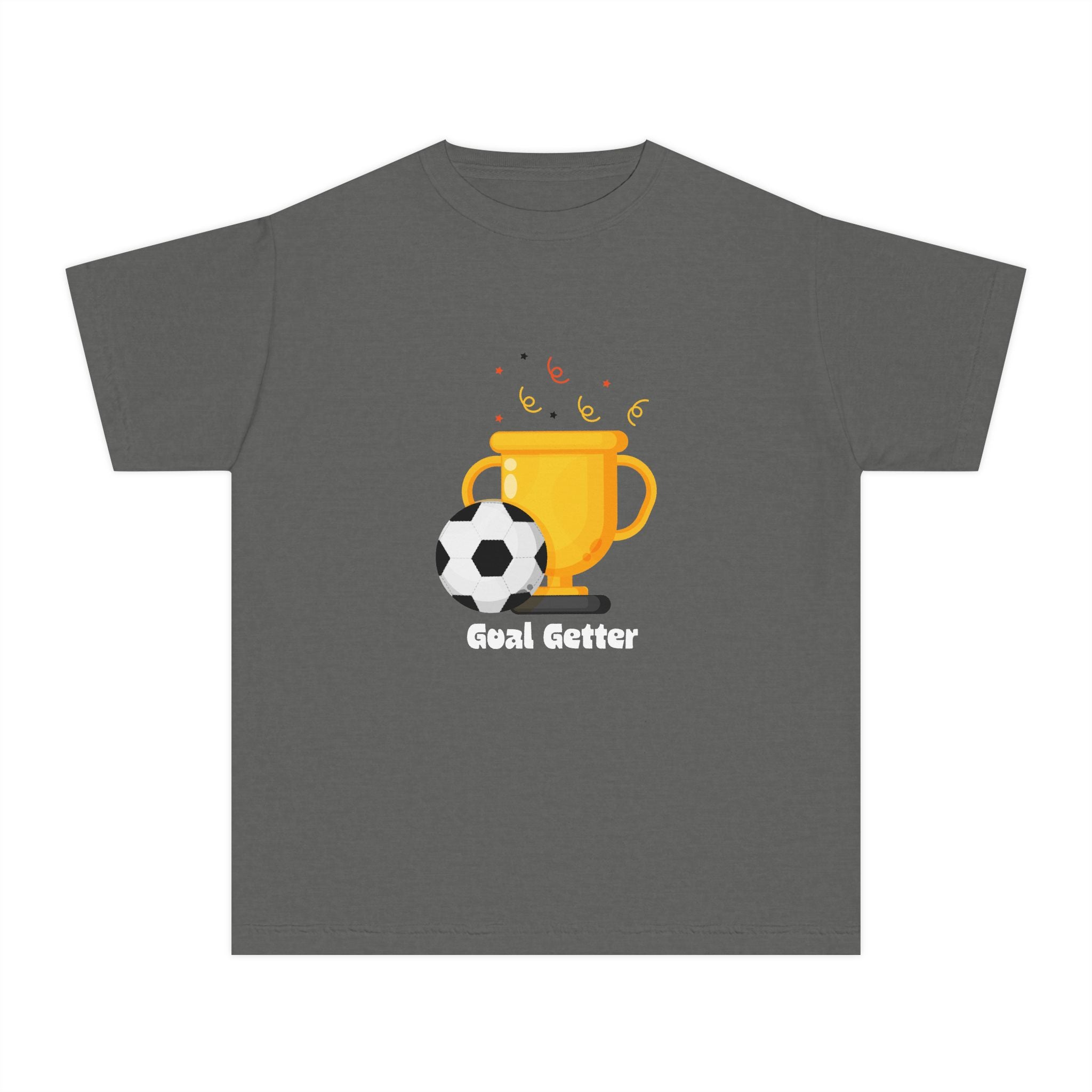 Youth Soccer Trophy Tee — 'Goal Getter' Kids Soccer Shirt