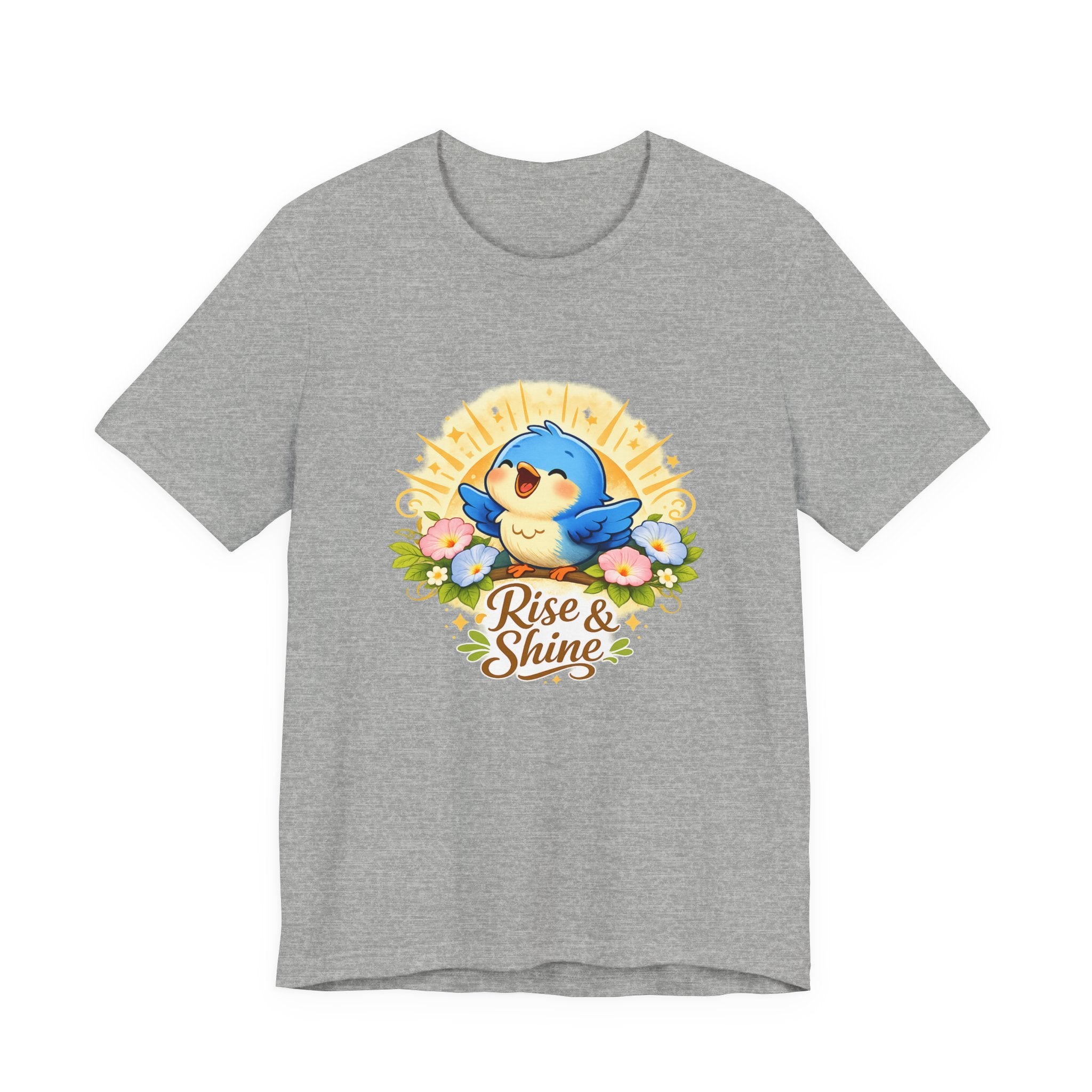 Rise & Shine Bluebird Tee — Cute Morning Birds Graphic T-Shirt