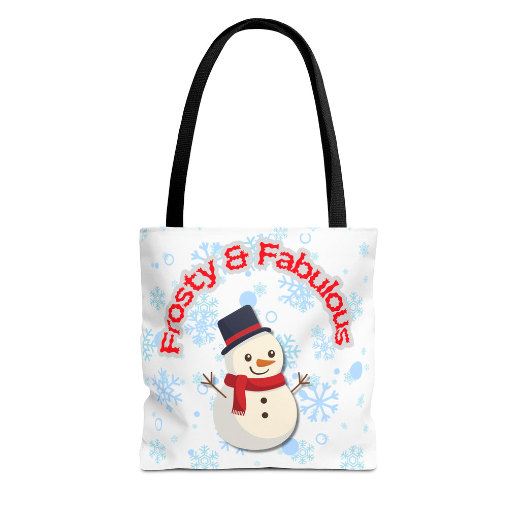 Frosty & Fabulous Christmas Tote Bag – Snowman & Snowflakes Winter Canvas Bag