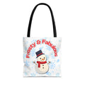 Frosty & Fabulous Christmas Tote Bag – Snowman & Snowflakes Winter Canvas Bag