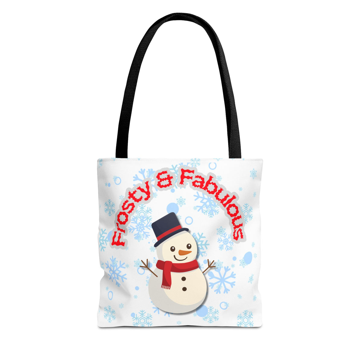 Frosty & Fabulous Christmas Tote Bag – Snowman & Snowflakes Winter Canvas Bag