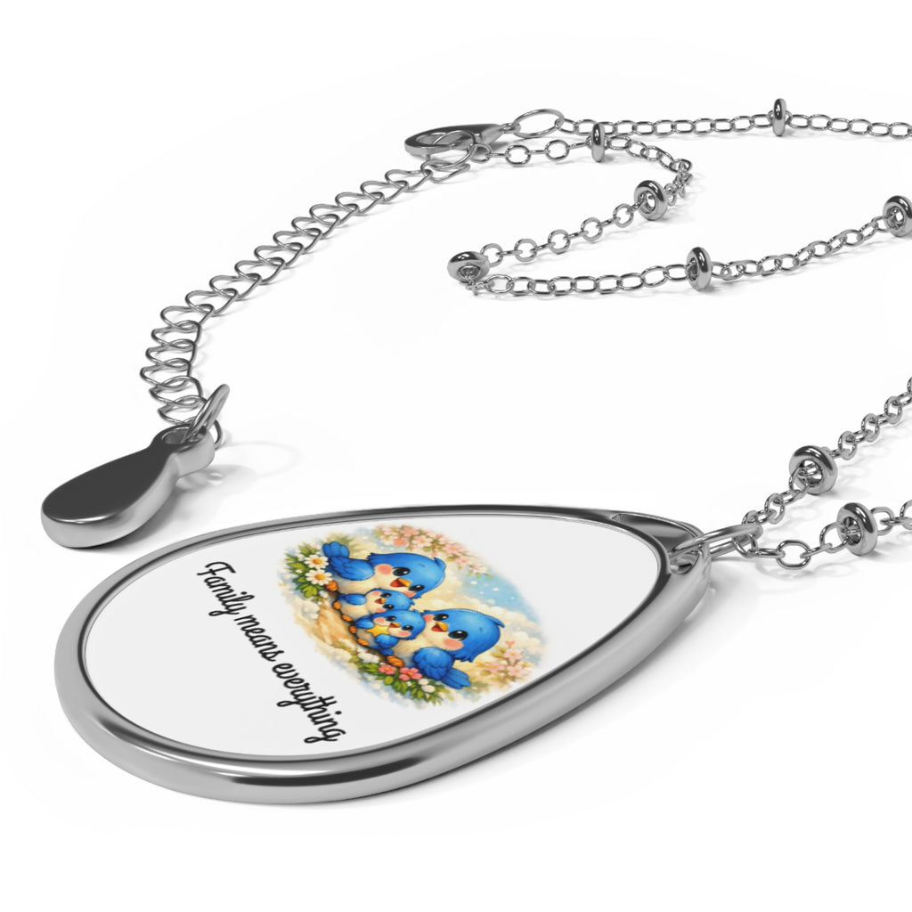 “Family Bluebirds Teardrop Necklace – Meaningful Gift for Moms, Grandmas & Bird Lovers”