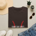 Baseball Stitch Tee — Minimal Red Stitch Design T-Shirt