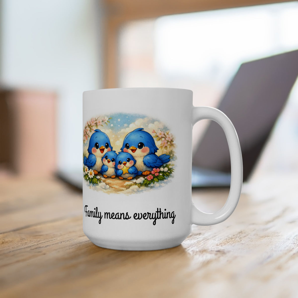 Family Bluebirds Mug – Sentimental Gift for Moms, Grandmas & Bird Lovers