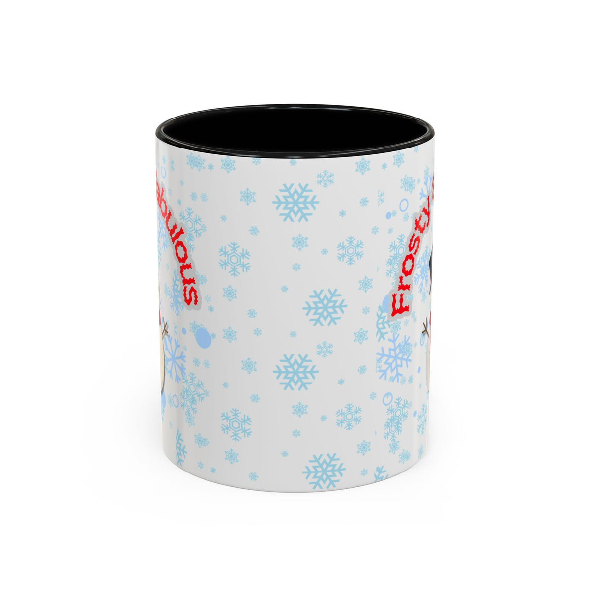 Frosty & Fabulous Christmas Mug – Snowman Winter Coffee Cup, Holiday Hot Cocoa Mug, Cute Snowflakes Design