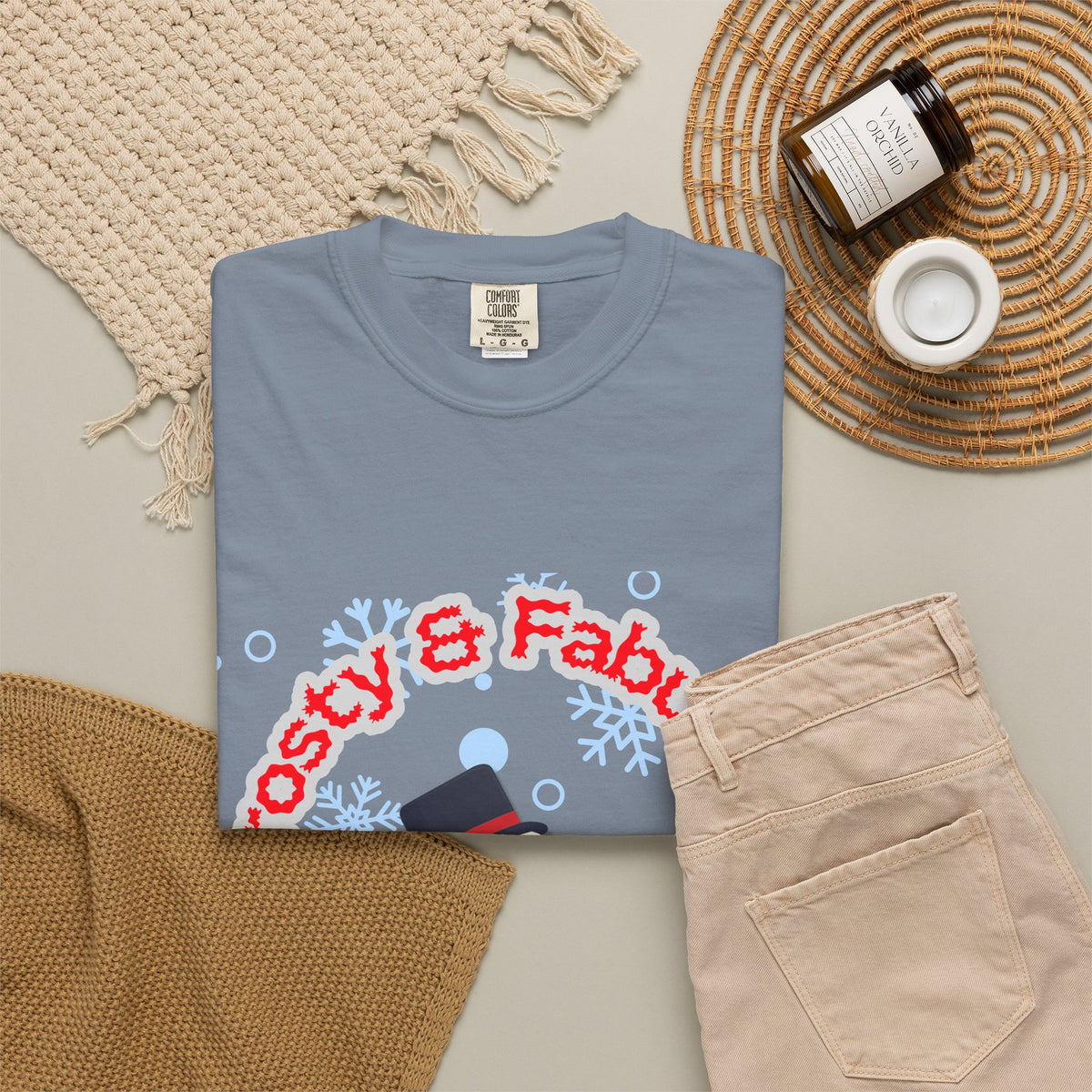 Frosty & Fabulous Christmas Tee – Snowman & Snowflakes Holiday Shirt