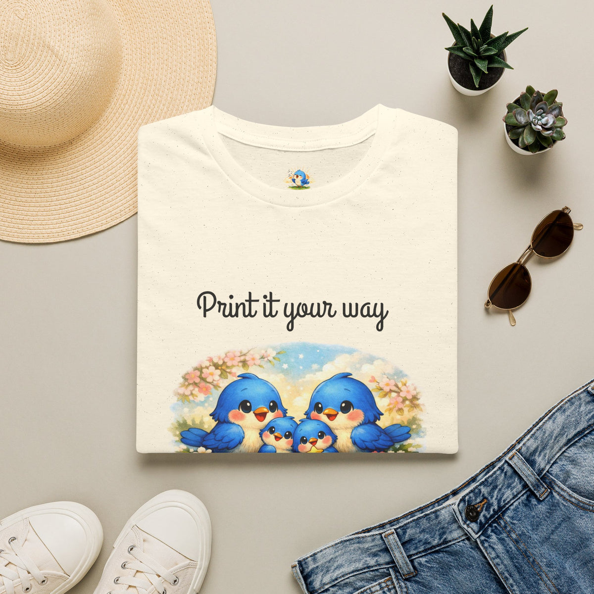 Personalized “Family Means Everything” Bluebird Family Tee