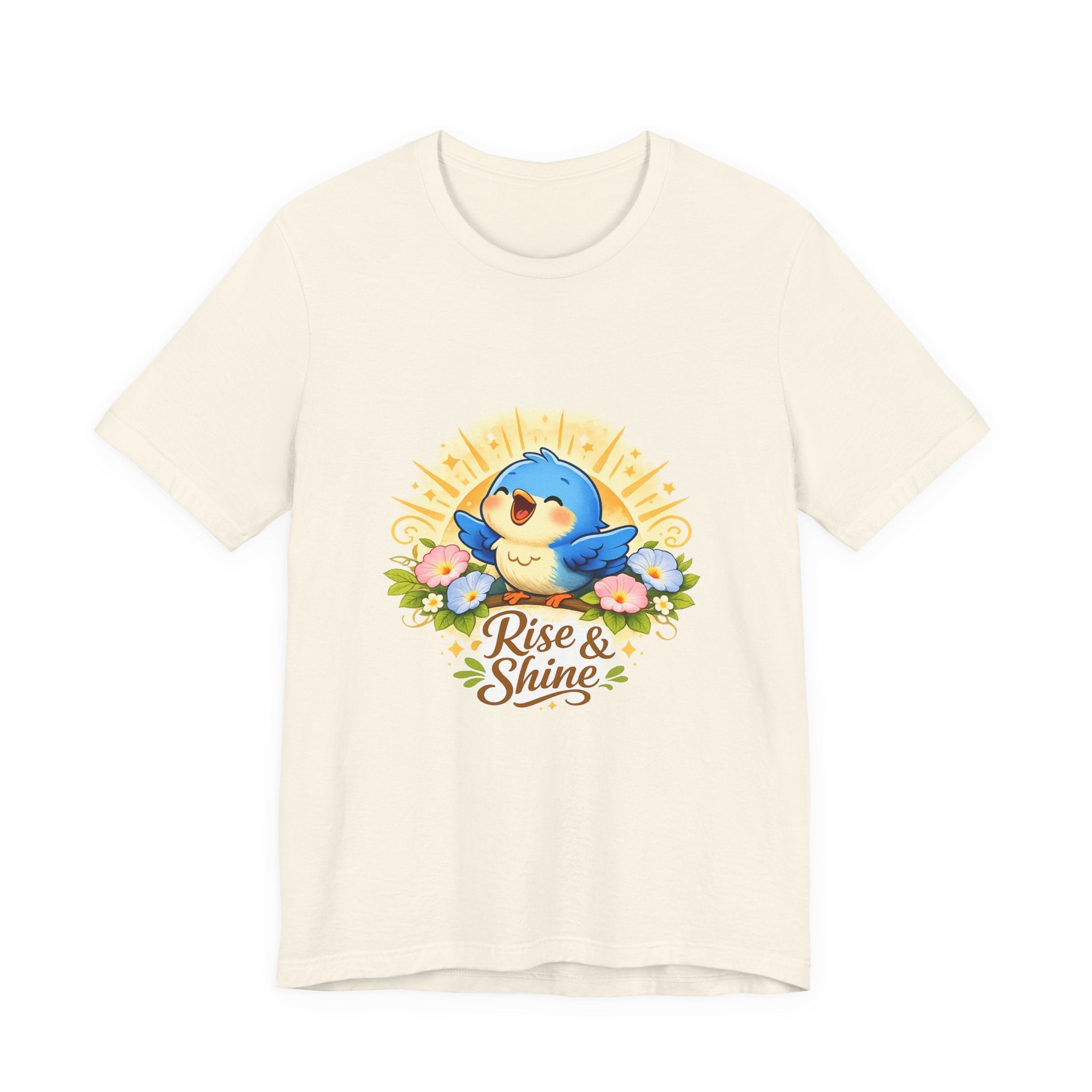 Rise & Shine Bluebird Tee — Cute Morning Birds Graphic T-Shirt