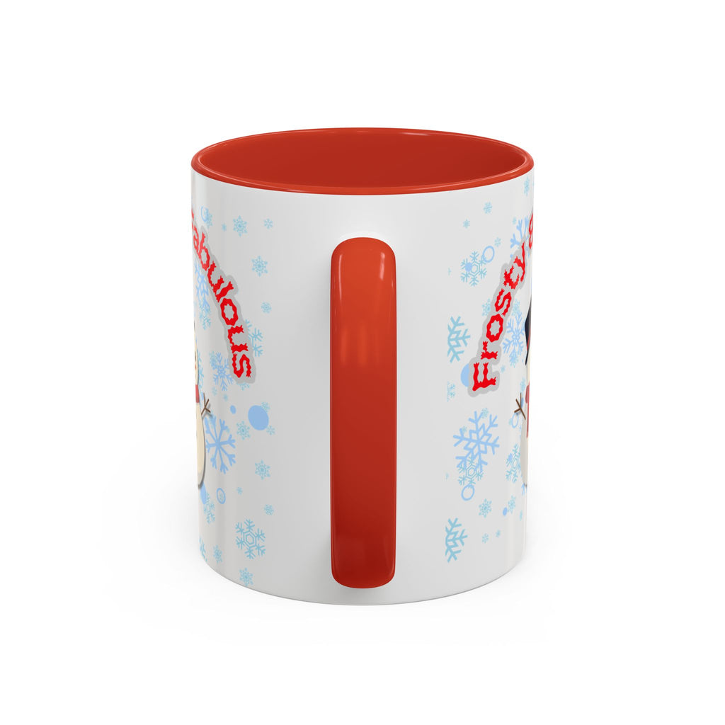 Frosty & Fabulous Christmas Mug – Snowman Winter Coffee Cup, Holiday Hot Cocoa Mug, Cute Snowflakes Design