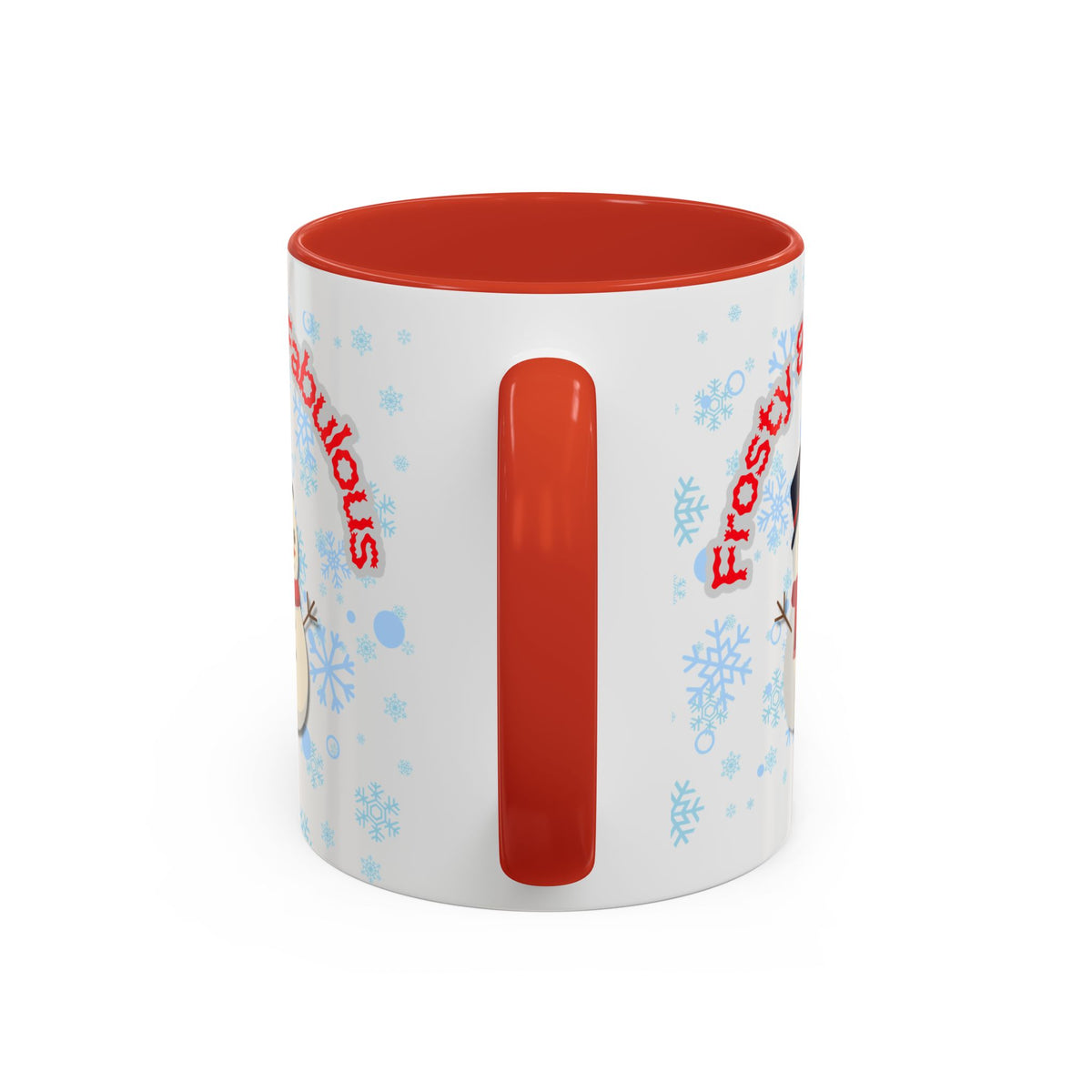 Frosty & Fabulous Christmas Mug – Snowman Winter Coffee Cup, Holiday Hot Cocoa Mug, Cute Snowflakes Design
