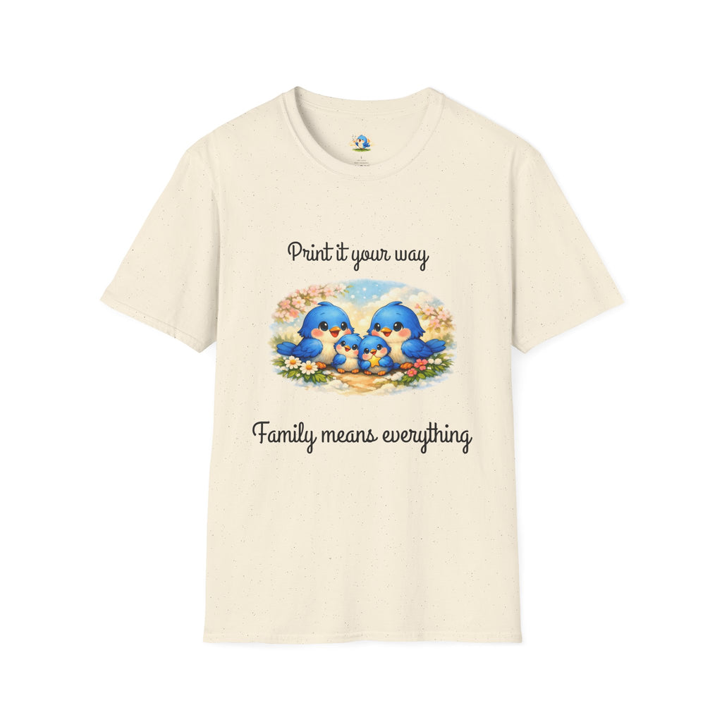 Personalized “Family Means Everything” Bluebird Family Tee