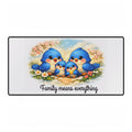 Family Bluebirds Desk Mat – Sentimental Office Décor for Moms, Grandmas & Nature Lovers