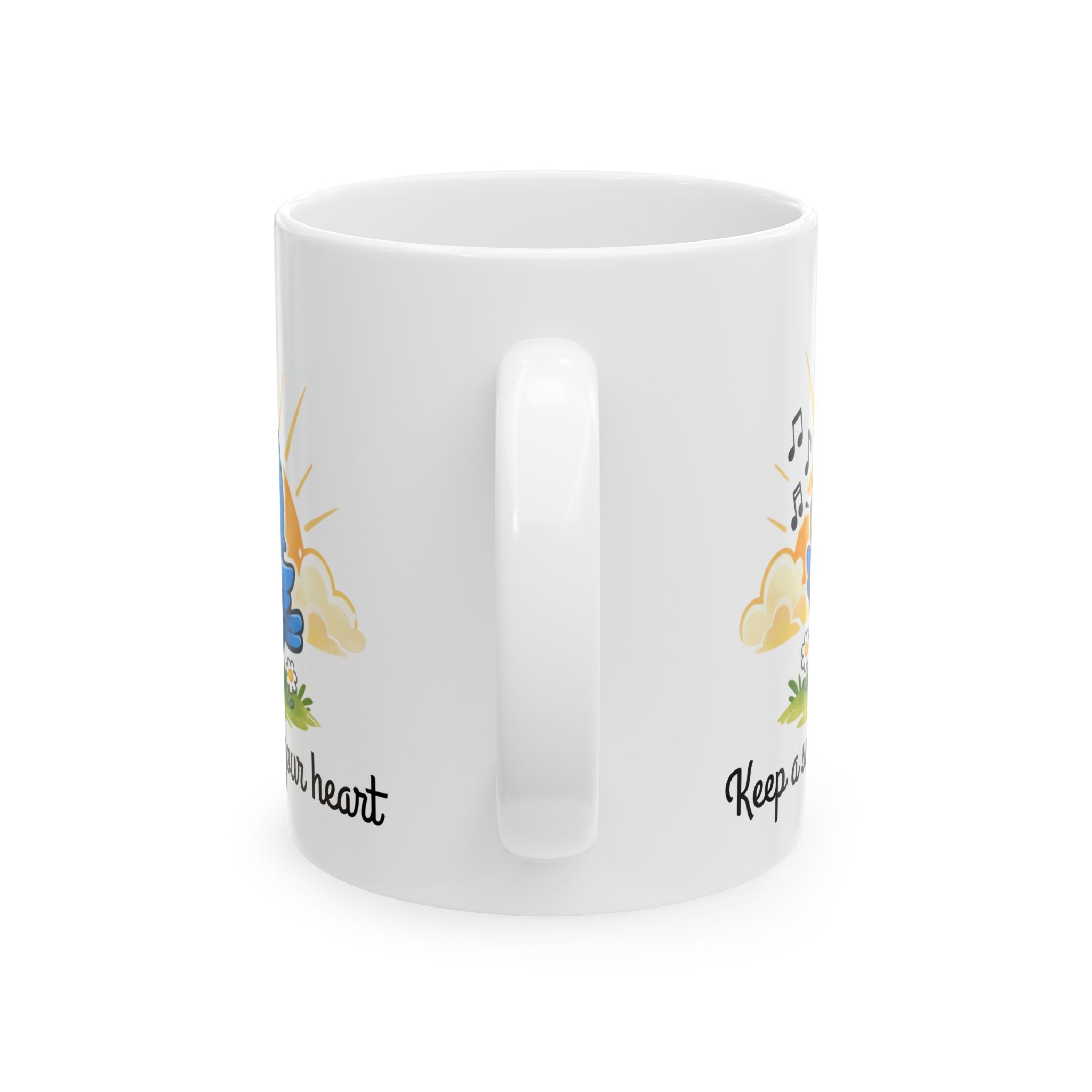 Singing Bluebird Mug – Inspirational Music Lover Gift – ‘Keep a Song in Your Heart’