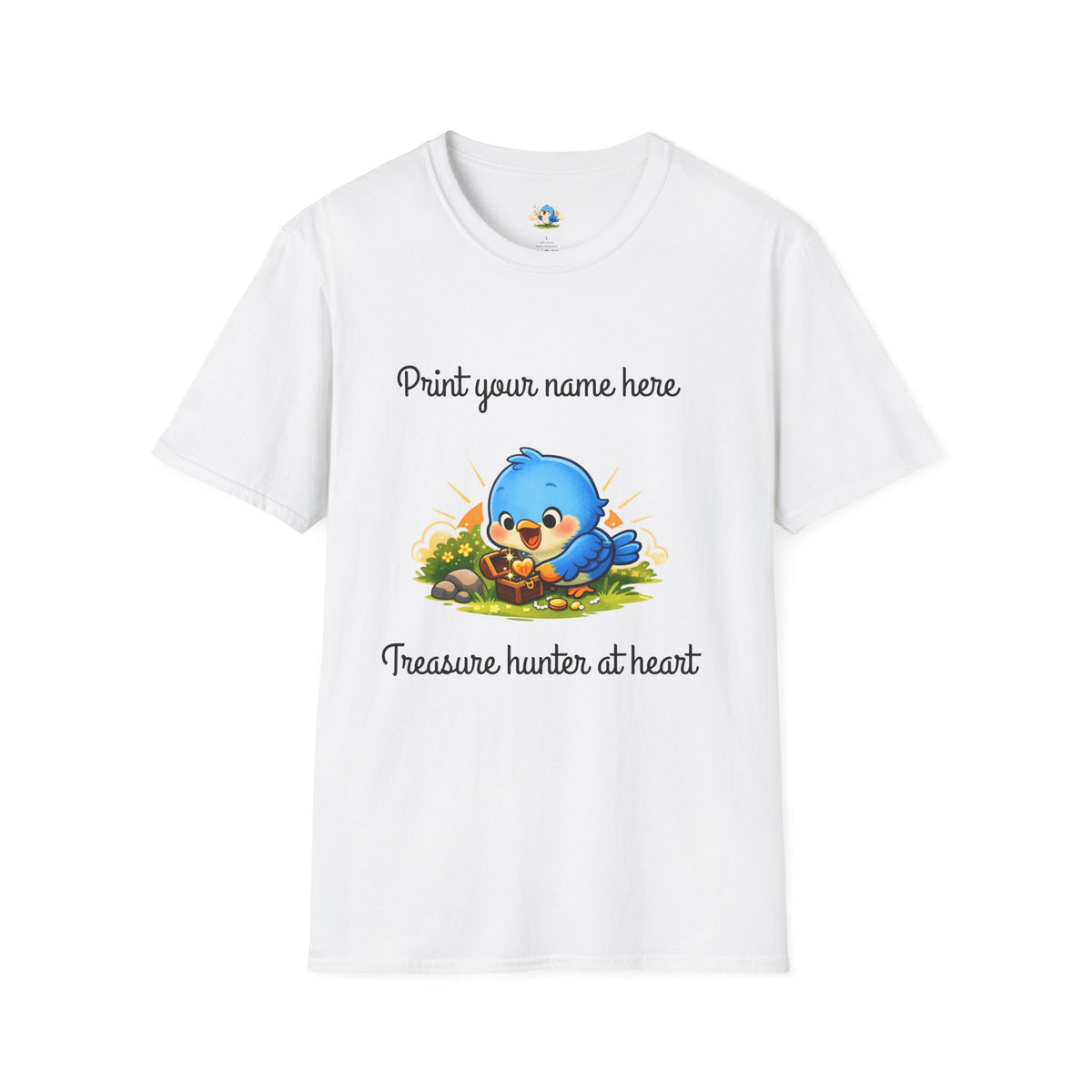 Personalized “Treasure Hunter at Heart” Bluebird Tee – Add Your Name