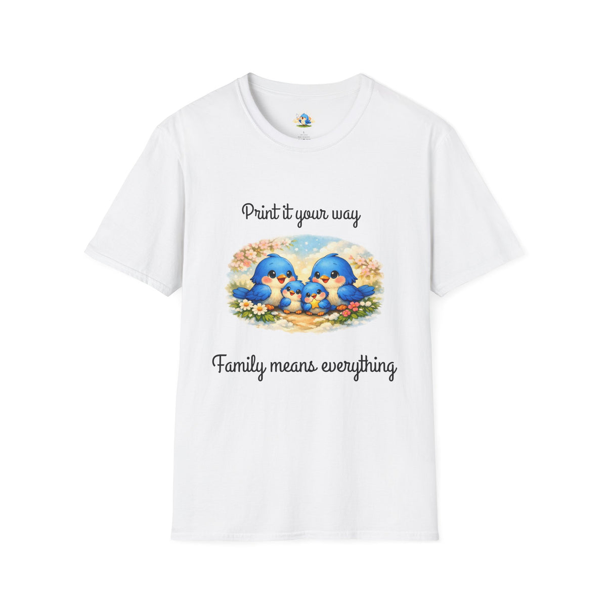 Personalized “Family Means Everything” Bluebird Family Tee