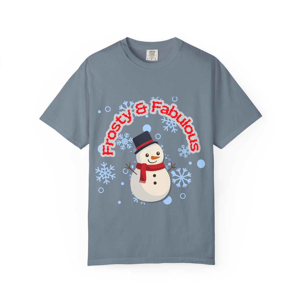 Frosty & Fabulous Christmas Tee – Snowman & Snowflakes Holiday Shirt