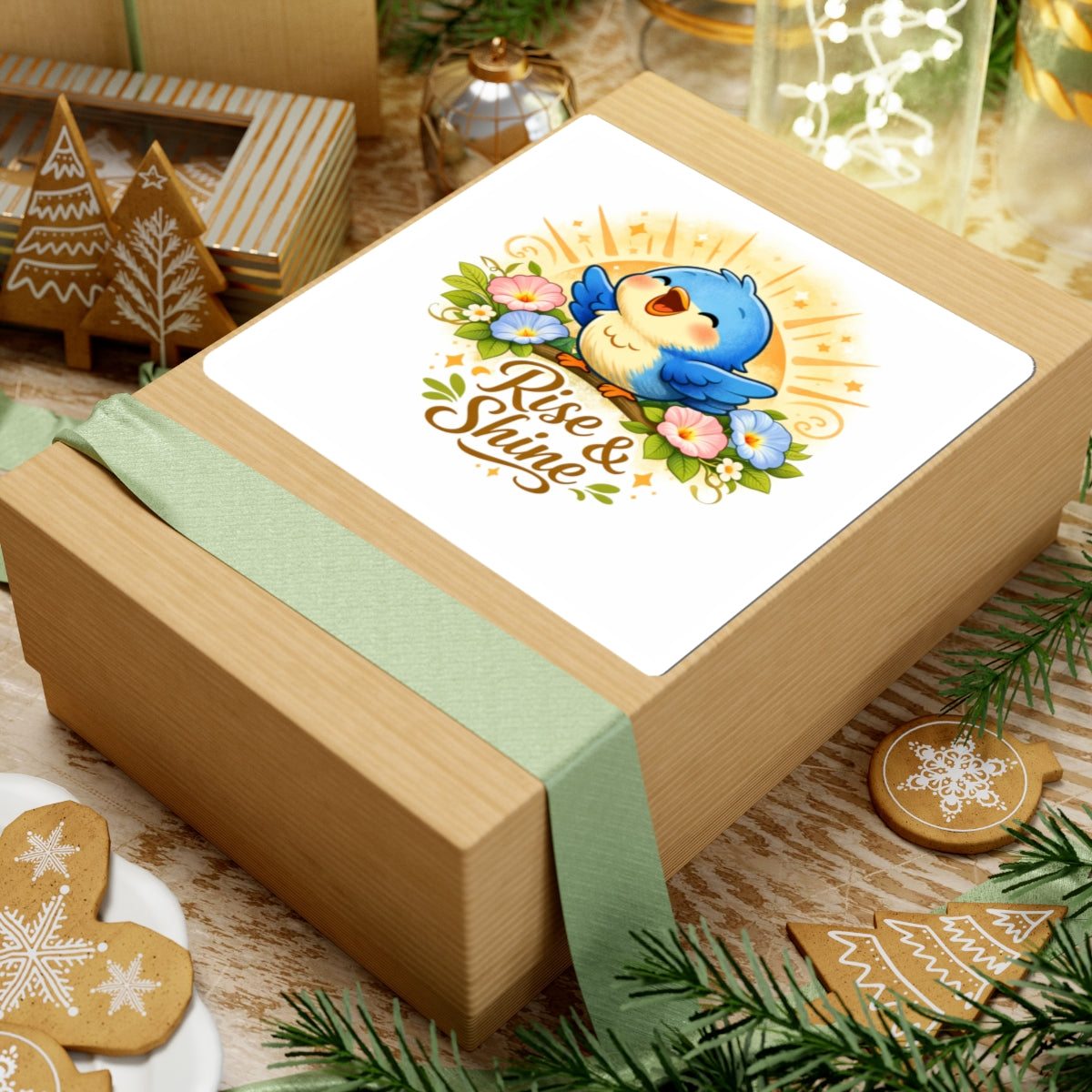 Rise & Shine Bird Sticker — Cute Morning Quote Kiss-Cut Sticker