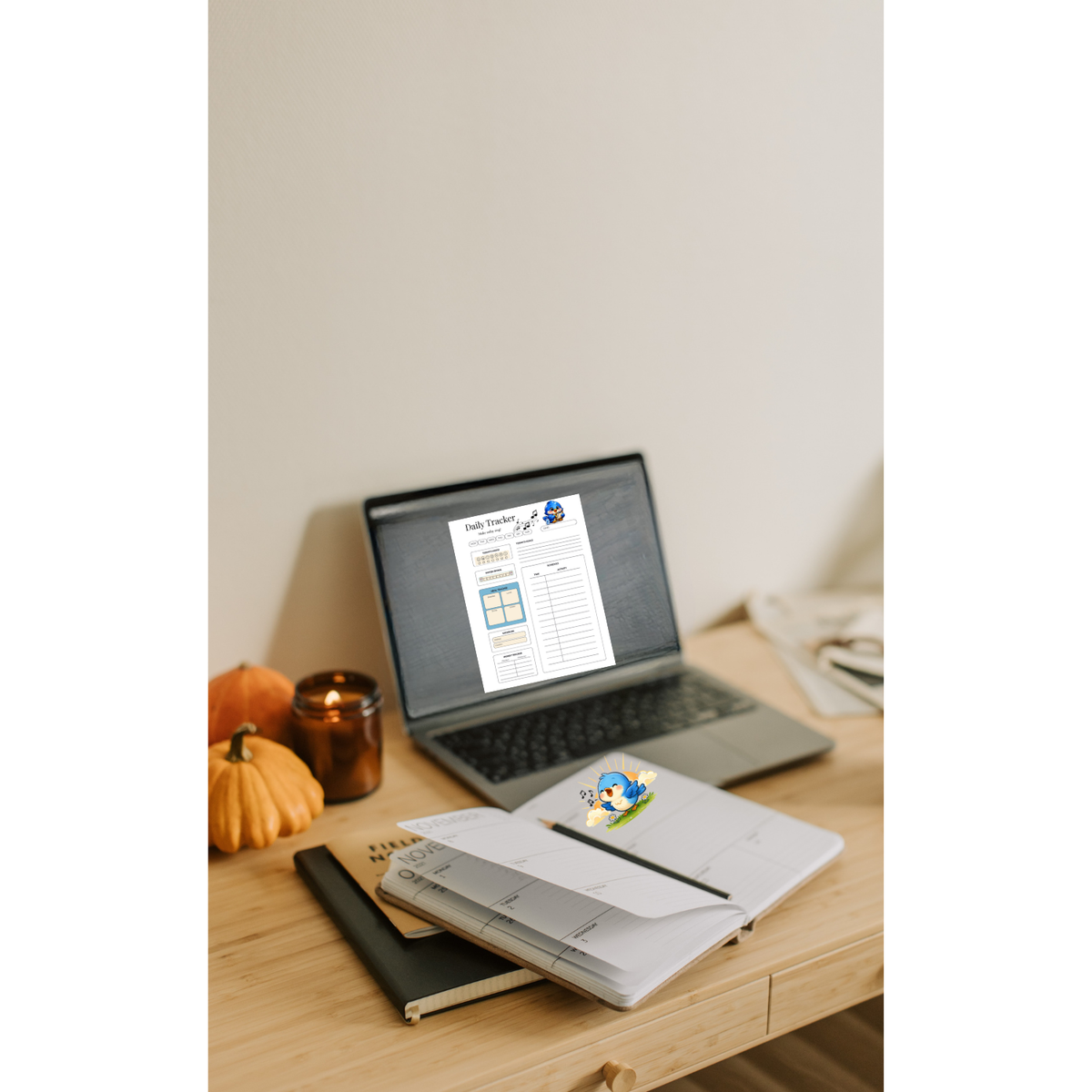 Daily Tracker Printable – Mood, Meals, Water, Exercise & Schedule (Digital Download)